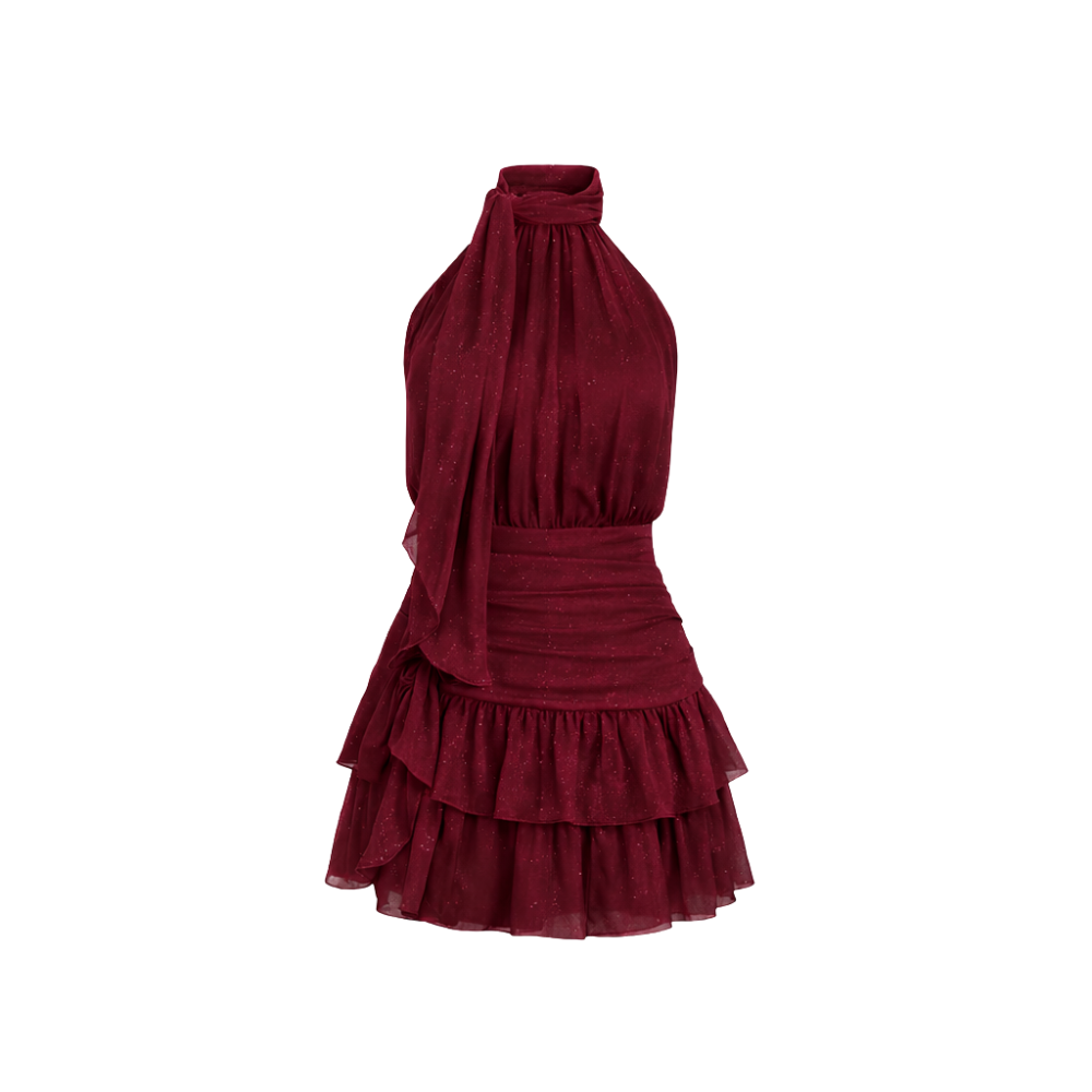 Veloura Dress Wine Red
